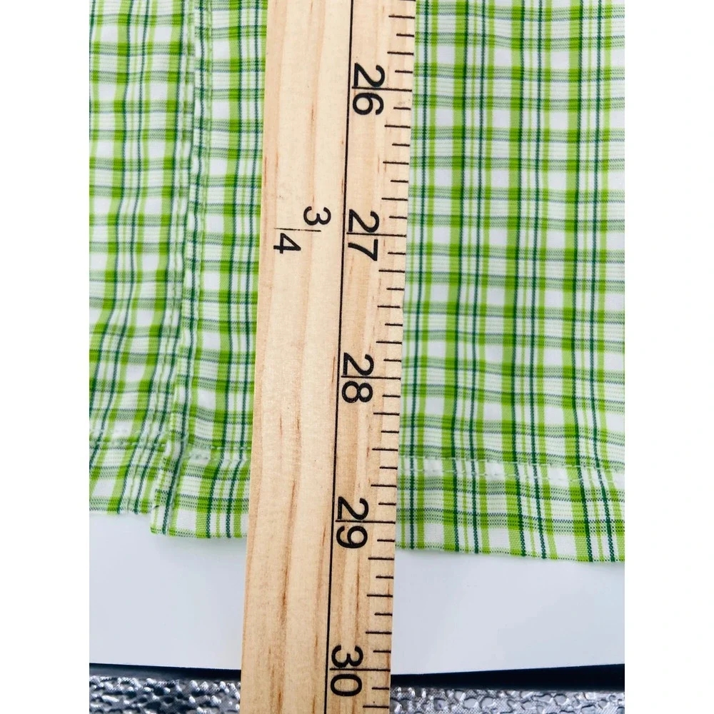 The North Face Mens Green Plaid Short‎ Sleeve Button Down Hiking Shirt Size L